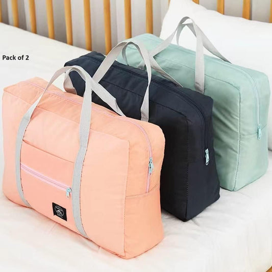 Foldable Travel Tote Bag – Lightweight Waterproof Duffel for Travel & Gym ( Pack of 2 ) | NISHU Superstores