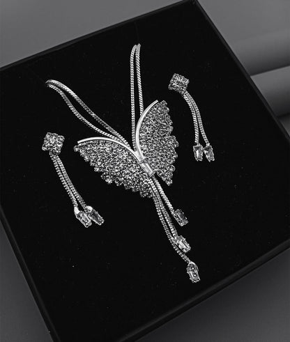 Butterfly Pendant Necklace with Earrings Set | NISHU Superstores