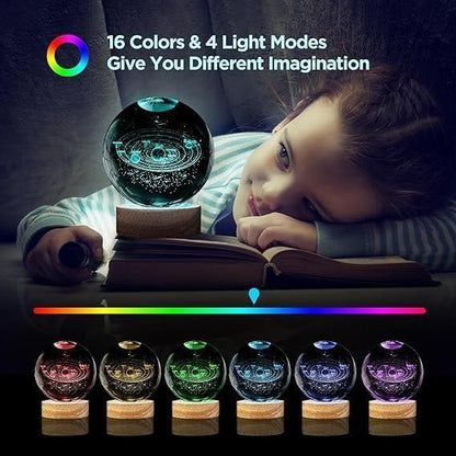 3D Crystal Lamp Ball – Assorted Design LED Night Light for Home & Gifting | NISHU Superstores