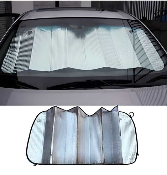 Front and Rear Foldable Car Sunshade (Silver) – Protect Your Car from Heat & UV | NISHU Superstores
