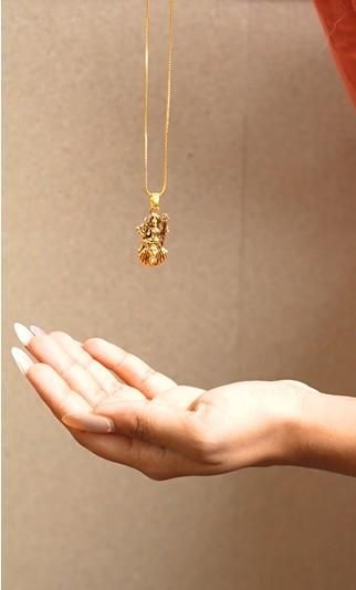 Gold Plated Ambe Mataji Pendant with Chain | NISHU Superstores