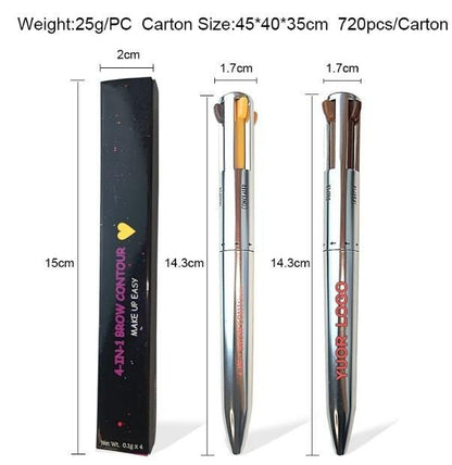 4 Colors Eyebrow Pen 4IN1 – All-in-One Eyebrow Pencil | NISHU Superstores