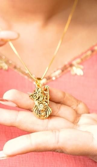 Gold Plated Ambe Mataji Pendant with Chain | NISHU Superstores