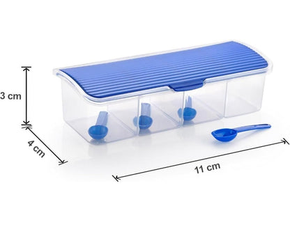 4-in-1 Spice Vault with Measuring Spoons and Airtight Lid (Pack of 2) – Kitchen Storage Organizer | NISHU Superstores