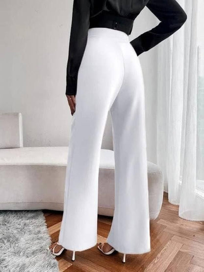 Women’s Non-Transparent White Classic Stylish Pants – Comfortable Daily Wear | NISHU Superstores