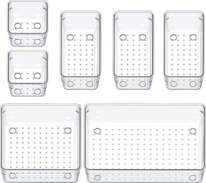 7Pcs Acrylic Drawer Storage Organizer – Clear, Durable & Multi-Purpose | NISHU Superstores