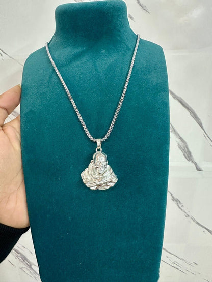Neem Karoli Baba Pendant | Silver Plated | Spiritual Wear | NISHU Superstores