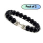 Black Matte Agate Onyx Beads Bracelet (Pack of 2) – Stylish Energy Stones | NISHU Superstores