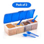 4-in-1 Spice Vault with Measuring Spoons and Airtight Lid (Pack of 2) – Kitchen Storage Organizer | NISHU Superstores