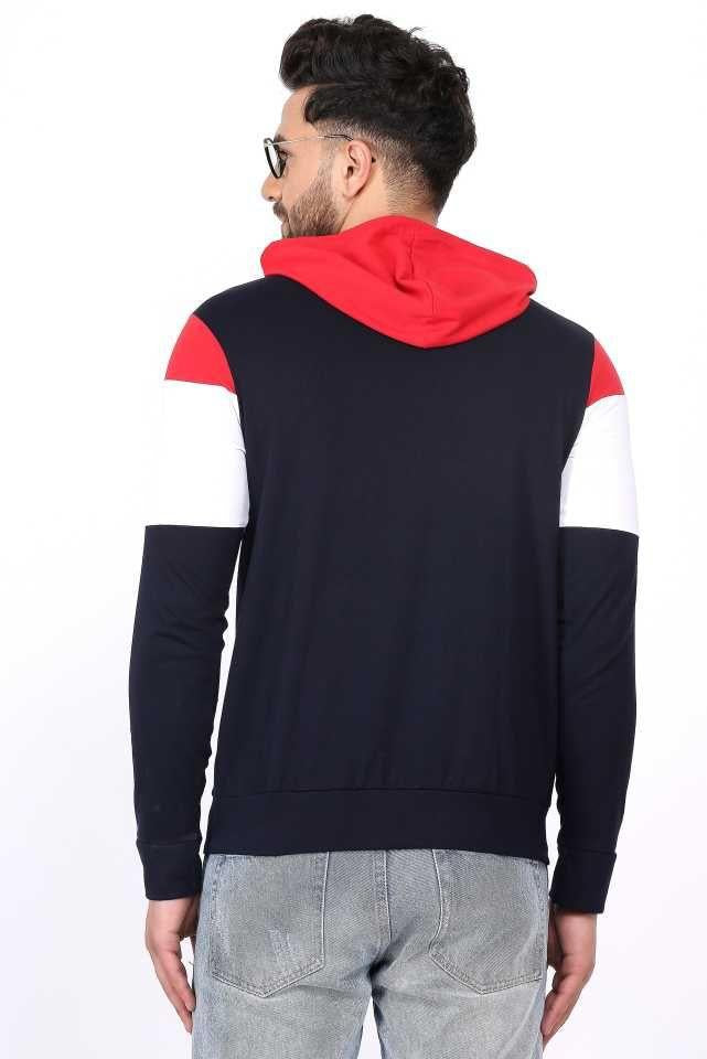 Color Block Cotton Blend Hoodie T-Shirt for Men | Full Sleeves Stylish Comfort | NISHU Superstores