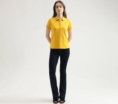 Ketex Yellow Cotton Blend Polo Neck T-Shirt for Women – Stylish & Comfortable | NISHU Superstores