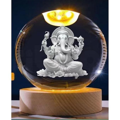 Ganesh Crystal LED Lamp – Divine Decorative Night Light | NISHU Superstores