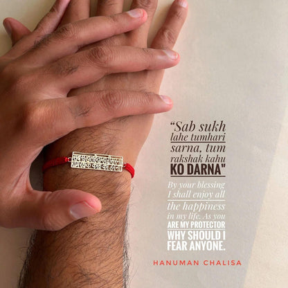 Hanuman Chalisa Protection Silver Plated Bracelet | NISHU Superstores