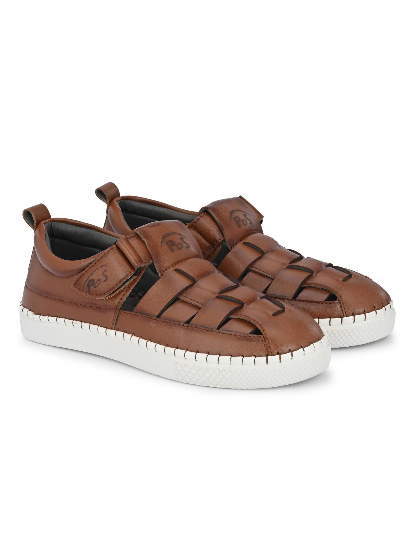 Men's Casual PU Leather Tan Sandals – Stylish & Durable | NISHU Superstores