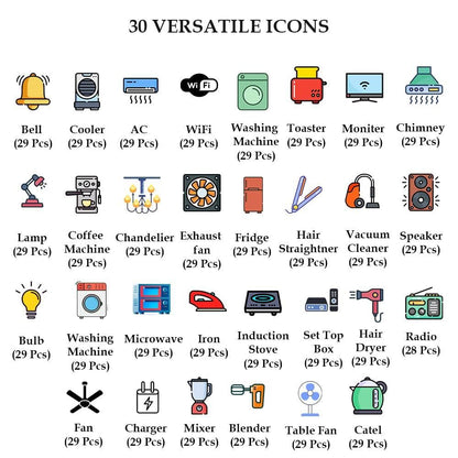 3D Premium Switch Stickers (Set of 149) – Decorative & Waterproof | NISHU Superstores