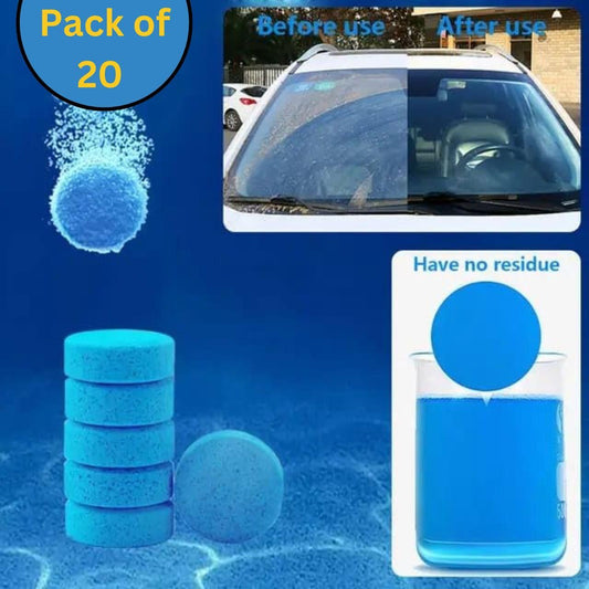 Car Windshield Glass Concentrated Washer Tablets (Pack of 20) – Easy & Effective Cleaning | NISHU Superstores