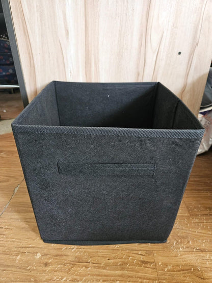 Fabric Storage Basket Organizer Box – Open Design, Black (Pack of 2) | NISHU Superstores