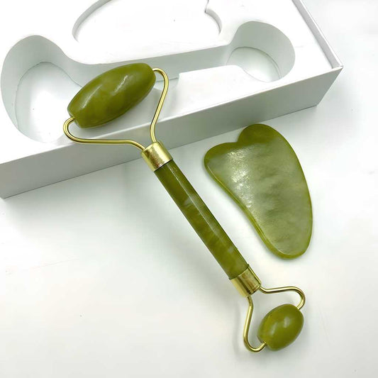 Natural Jade Stone Face Massager – Gua Sha Tool for Glowing Skin | NISHU Superstores