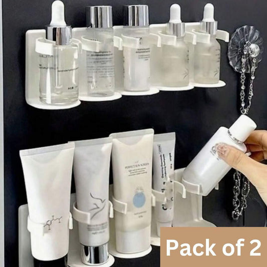 5-Grid Plastic Cosmetic Organizer (Pack of 2) – No-Punch, Cuttable Storage Holder | NISHU Superstores