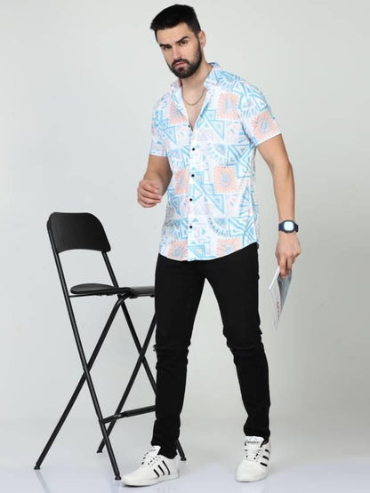 Men's Printed Rayon Shirt | Half Sleeves | Soft & Stylish | NISHU Superstores