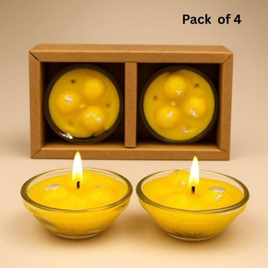Rasmalai Scented Candle – Pack of 4 Aromatic Decorative Candles | NISHU Superstores