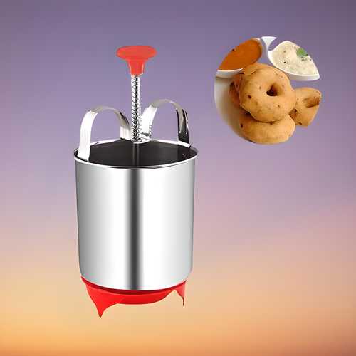 Stainless Steel Medu Vada Maker with Stand – Easy Vada Dispenser Tool | NISHU Superstores