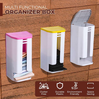 Kitchen Dispenser Grocery Bags Holder & Storage Box – Wall Mount Organizer | NISHU Superstores