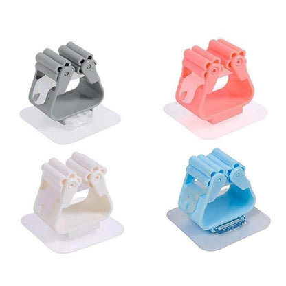 Self-Adhesive Mop Holder Hooks (Pack of 4) – Wall Mount Broom & Tool Organizer | NISHU Superstores
