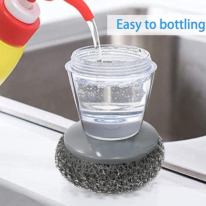 Soap Dispensing Palm Brush for Kitchen Cleaning (Pack of 2) – Non-Slip & Refillable | NISHU Superstores