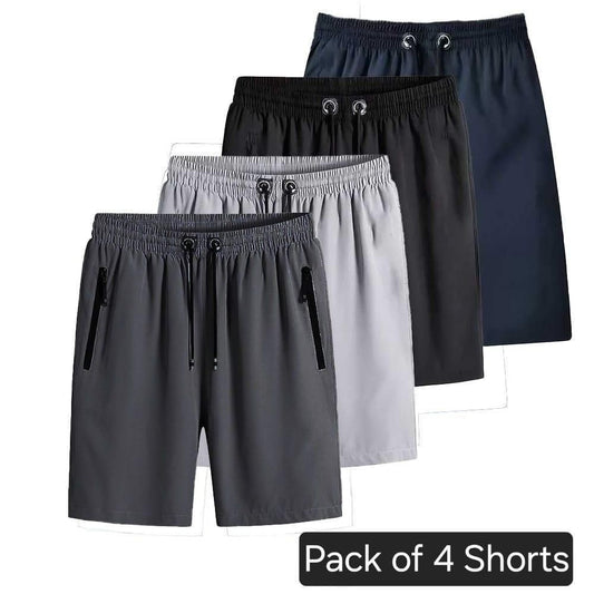 Combo of 4 Men’s Stretchable Cotton Shorts – Comfortable Casual Wear | NISHU Superstores