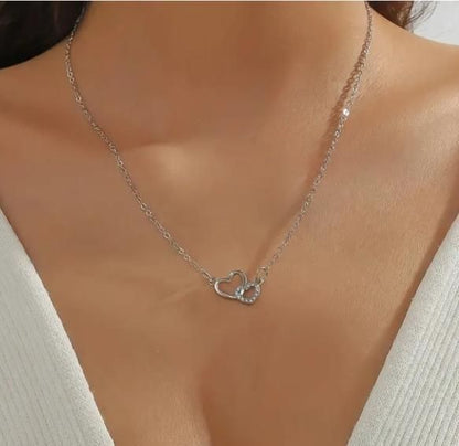 Women’s Dual Heart Pendant with Chain | Micro Plated Jewelry | NISHU Superstores
