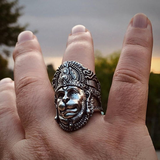 Hanuman Ring in Sterling Silver – Divine Strength & Protection | NISHU Superstores