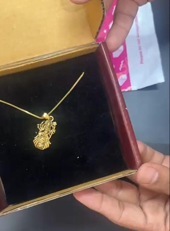 Gold Plated Ambe Mataji Pendant with Chain | NISHU Superstores
