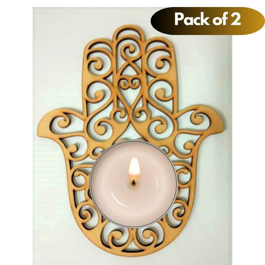 Hamsa Hand Diyas – Decorative Handmade Oil Lamps (Pack of 2) | NISHU Superstores