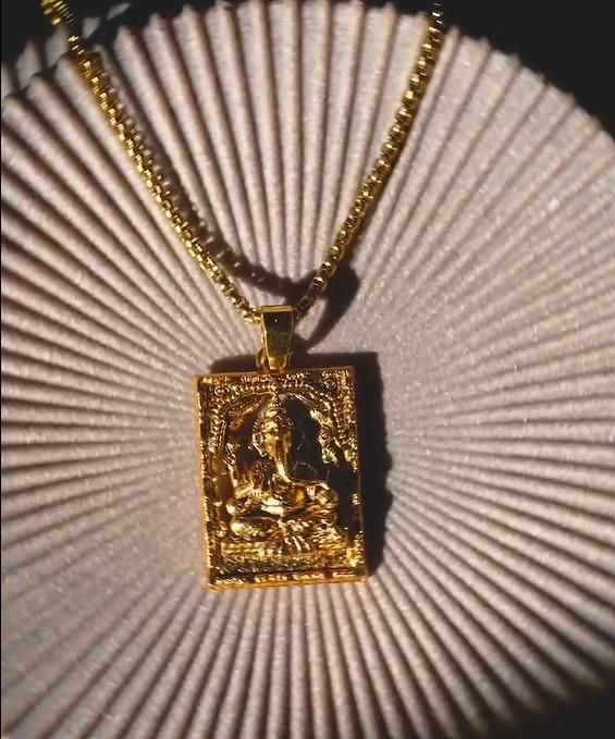 Gold Plated Ganeshji Pendant with Chain | NISHU Superstores