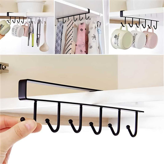 Mug & Wine Glass Storage Hooks – Under Shelf Kitchen Organizer | NISHU Superstores