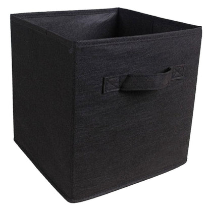 Fabric Storage Basket Organizer Box – Open Design, Black (Pack of 2) | NISHU Superstores