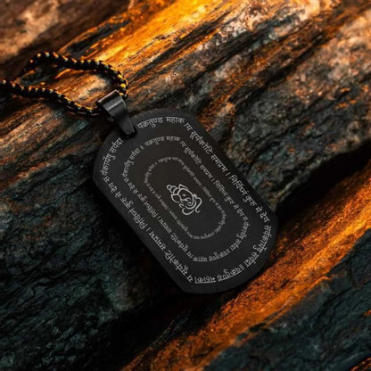 Devotional Ganpati Shlok Tag Pendant with Chain | Lord Ganesha Jewelry | NISHU Superstores