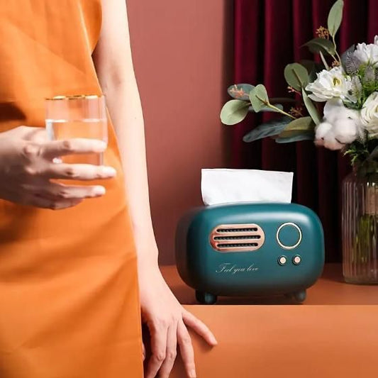 Vintage Radio Box Tissue Holder – Retro Style Tissue Dispenser for Home & Office | NISHU Superstores