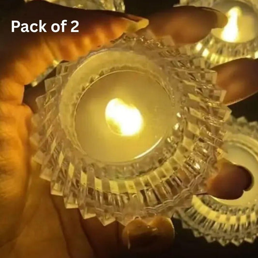 Decorative LED Crystal Diamond Candle (Pack of 2) – Elegant Home Décor Light | NISHU Superstores