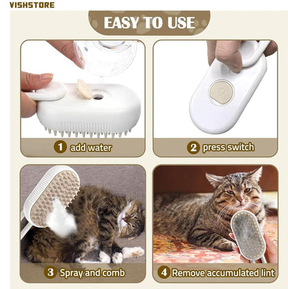 Pet Steam Brush for Dogs & Cats – Gentle Grooming & Fur Detangles | NISHU Superstores