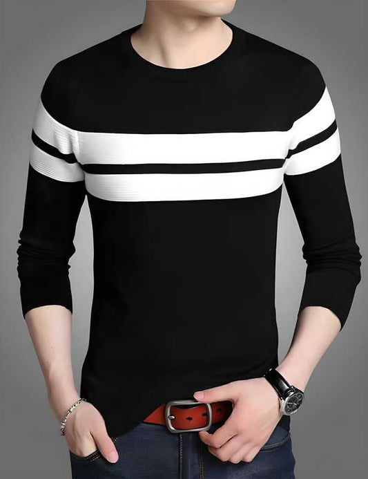 Tom Scott Men's Color Block Full Sleeves T-Shirt | Cotton Blend Casual Wear | NISHU Superstores