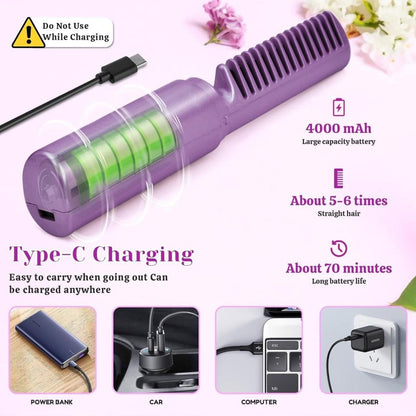 Meneflix Portable Mini Hair Straightener – Cordless Rechargeable Hot Comb | NISHU Superstores