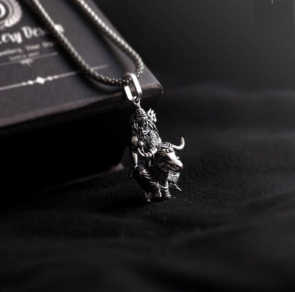 Lord Shiva with Nandi Silver Pendant Chain – Spiritual Divine Jewelry | NISHU Superstores
