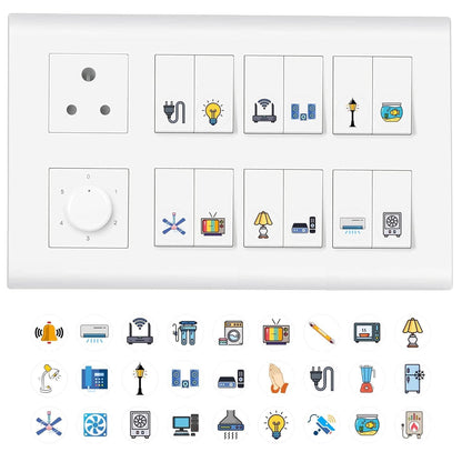 3D Premium Switch Stickers (Set of 149) – Decorative & Waterproof | NISHU Superstores