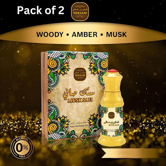 Musk Safi Pure Perfume Oil 10ML (Pack of 2) – Compact & Long-Lasting Fragrance | NISHU Superstores