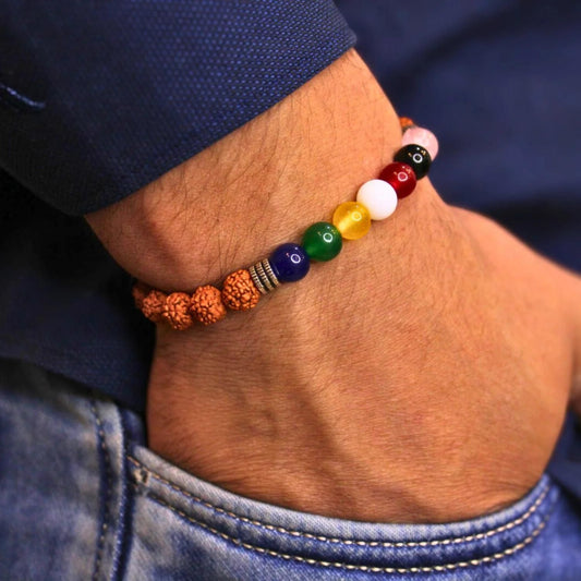 7 Chakra Rudraksha Bracelet – Healing Spiritual Energy Beads | NISHU Superstores