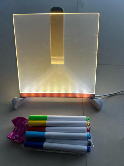 3D LED Light Glass Acrylic Writing Pad – Colorful Night Lamp & Decorative Display | NISHU Superstores