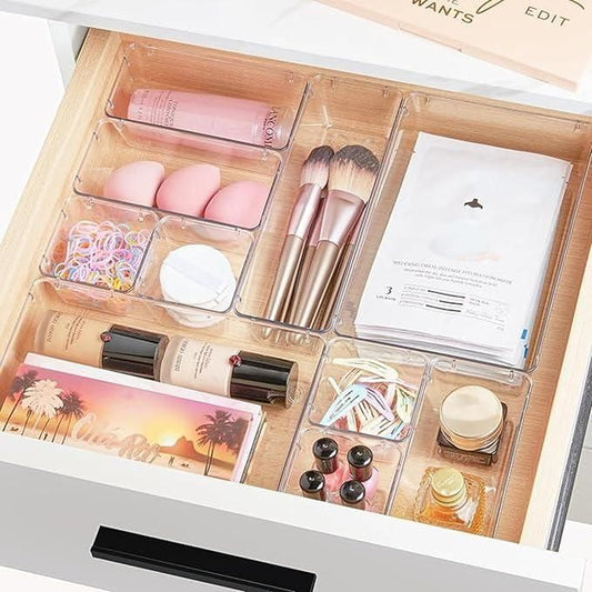 7Pcs Acrylic Drawer Storage Organizer – Clear, Durable & Multi-Purpose | NISHU Superstores