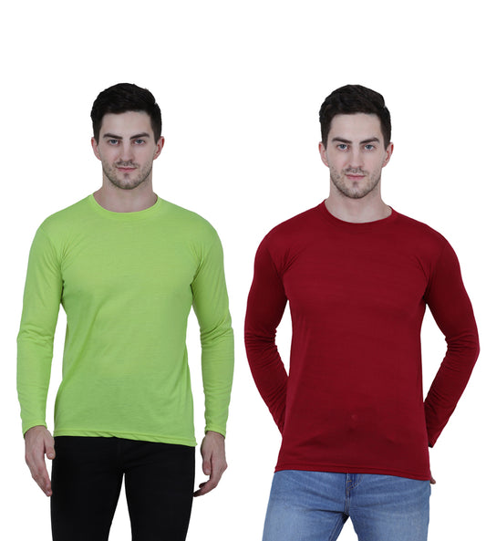 Cotton Solid Round Neck Poly Cotton Solid Half Sleeves Men’s Polo T-Shirt Pack of 2 | Everyday Comfort | NISHU Superstores